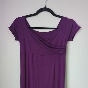 Womens Maternity Purple Jersey Dress With Train